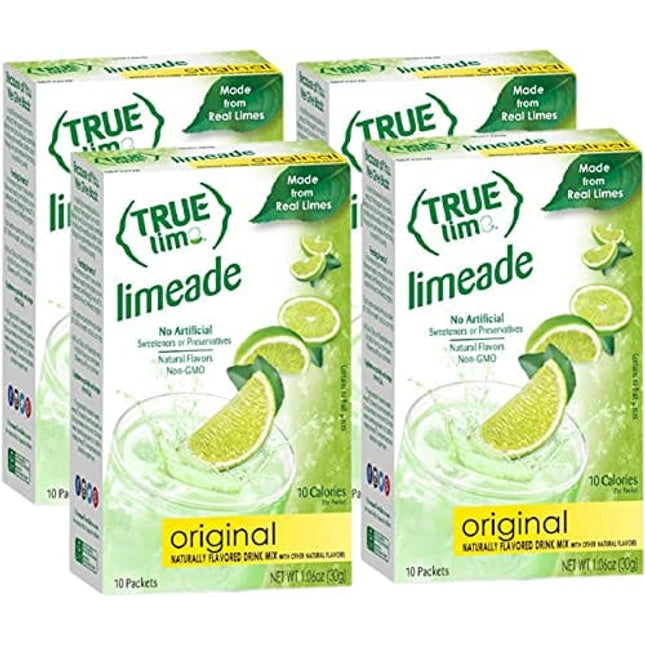 True Lime LIMEADE, True Lemon | True Citrus, 10 Count (Pack of 4)