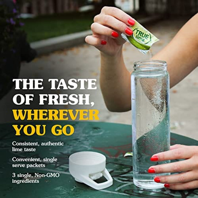 TRUE LIME Water Enhancer, Bulk Dispenser Pack, 0 Calorie Drink Mix Packets For Water, Sugar Free Lime Flavoring Powder Packets, Water Flavor Packets Made with Real Limes, 100 Count (Pack of 1)