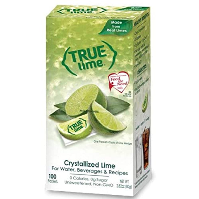 TRUE LIME Water Enhancer, Bulk Dispenser Pack, 0 Calorie Drink Mix Packets For Water, Sugar Free Lime Flavoring Powder Packets, Water Flavor Packets Made with Real Limes, 100 Count (Pack of 1)