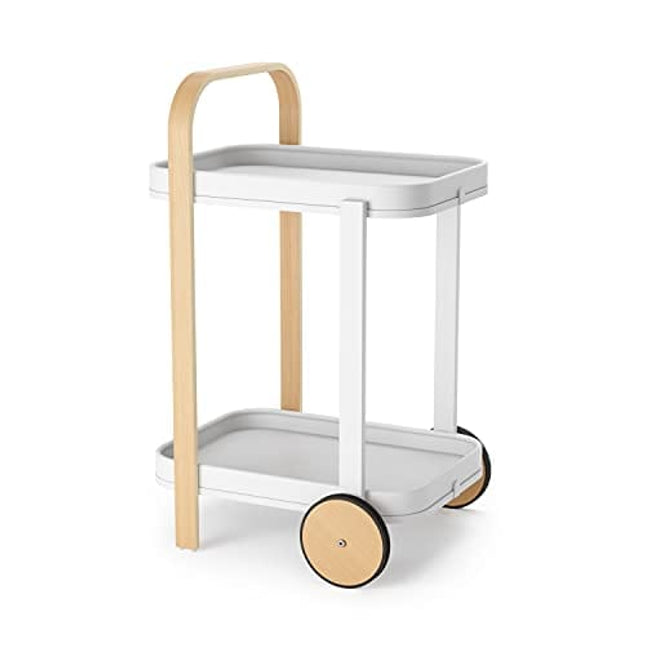 Umbra Bellwood Bar and Serving Cart, White/Natural