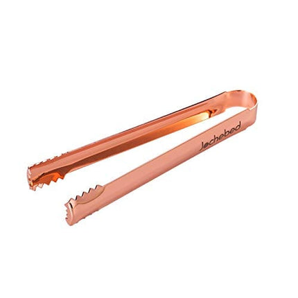 Stainless Steel Ice Bucket Tongs - Mini Serving Tongs Metal Appetizers Tongs for Serving Ice Sugar Whiskey Rock Dessert (Rose Gold)