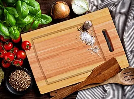 Utopia Kitchen 3 Piece Bamboo Cutting Boards with Juice Grooves - BPA Free - Eco-friendly - Natural Organic Bamboo Chopping Boards for Vegetables, Meat and Cheese (Pack Of 1)
