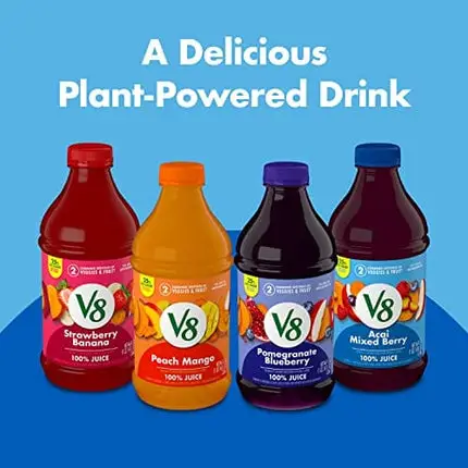 V8 Blends 100% Juice Acai Mixed Berry Juice, Fruit and Vegetable Juice Blend, 46 Ounce Bottle (Pack Of 6)