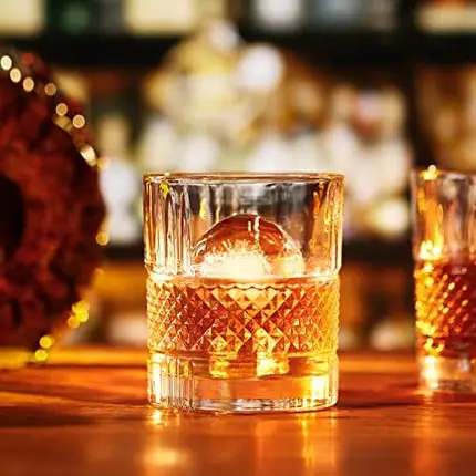 veecom Whiskey Glasses, Crystal Whiskey Glass 10oz, Set of 2 Old Fashioned Rocks Glasses, Bourbon Glass for Cocktail, Scotch, Liquor, Whiskey Gift for Men