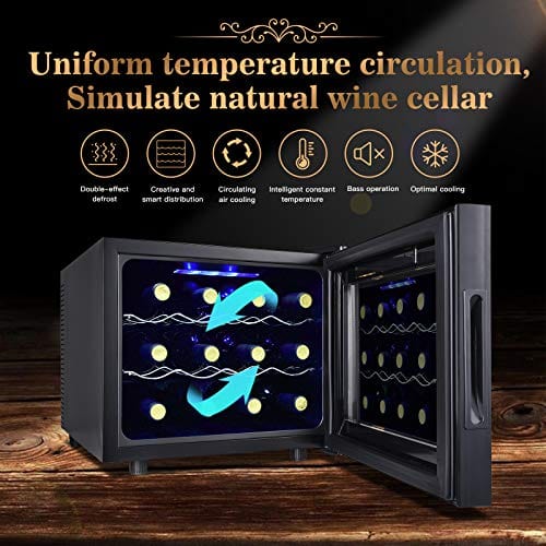 thumbnail image 2 of Velivi 12 Inch Wine Cooler Refrigerator,Mini Wine Fridge 18 Bottle Capacity,Built-in Or Freestanding Professional Wine Chiller With Quiet 2 of 14