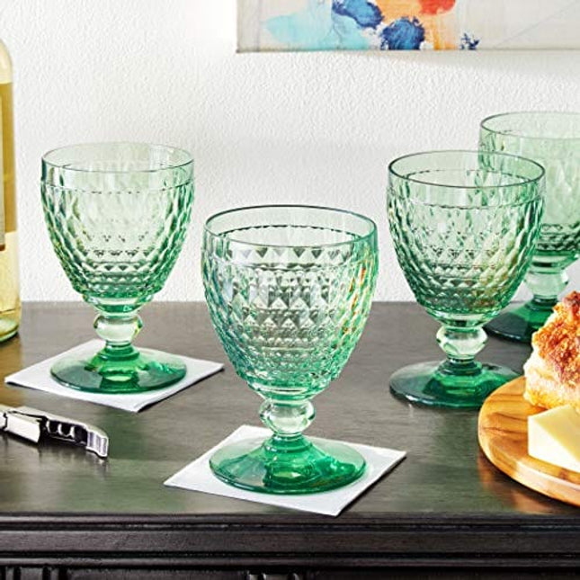 Boston Wine Goblet Set of 4 by Villeroy & Boch,Crystal - Green