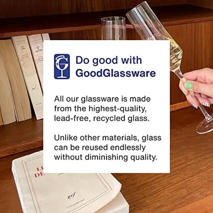 Vintorio GoodGlassware Champagne Flutes (Set Of 4) 8.5 oz – Tall, Long Stem, Crystal Clear, Classic, and Seamless Tower Design - Dishwasher Safe, Quality Sparkling Wine Stemware