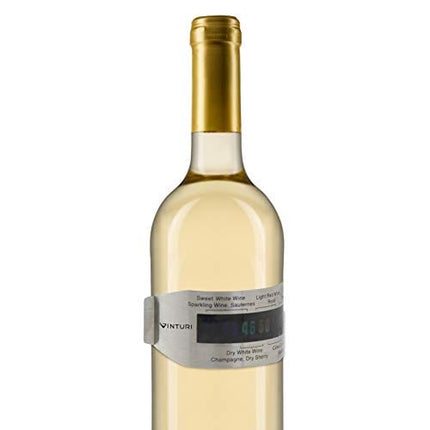 Vinturi V9075 Flexible Stainless Steel Wine Bottle Temperature Thermometer, Black