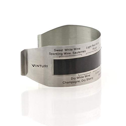 Vinturi V9075 Flexible Stainless Steel Wine Bottle Temperature Thermometer, Black