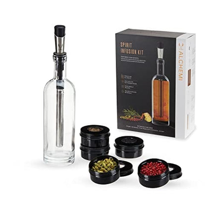 Viski Alchemi Spirit Infusion Kit for Liquor, Gin, Vodka, Whiskey, Rum, Tequila Infuser, Customize Craft Cocktails, Stainless Steel, Set of 1