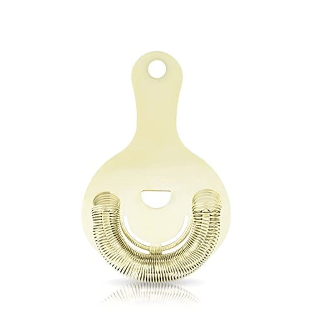 Viski Hawthorne and Bartending Strainer - Stainless Steel Bar Cocktail Strainer for Drinks with Handles, Gold