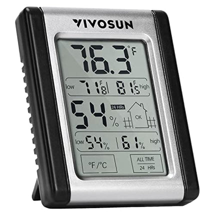 VIVOSUN Digital Indoor Hygrometer Grow Tent Thermometer, Temperature and Humidity Monitor Meter for Plants, Indoor, Home, Office
