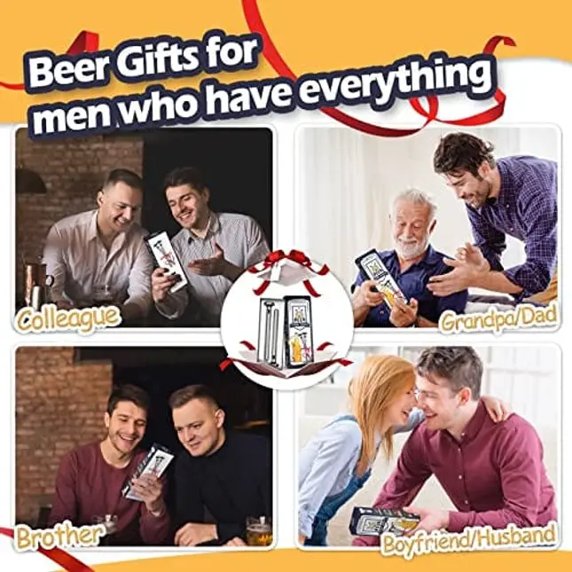 Gifts for Fathers Day, Beer Chiller Sticks for Bottles, Men Gifts for Husband Dad Him, Anniversary Birthday Gifts Ideas, Beer Gifts for Man Boyfriend, Stainless Steel Cooling Chillers,Beer Accessories