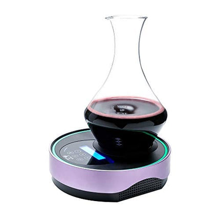 Wake Up Wine Pro S Electronic Decanter Set - 750ml Lead-Free Glass Decanter, Airtight Glass Stopper, Fine Sediment Strainer, Bluetooth 3D Speaker up to 8 Hours Continuous Use