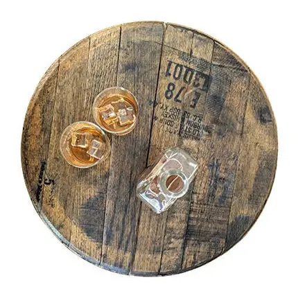 Bourbon Barrel Head - Authentic Distillery Stamped - Used to Age Spirits and Upcycled by WhiskeyMade - Beautiful Home Decoration - Made in the USA (Lazy Susan)