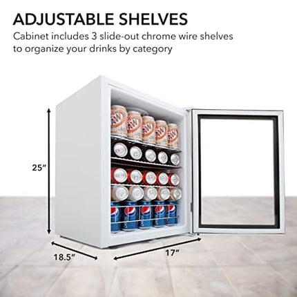 Whynter BR-091WS, 90 Can Capacity Stainless Steel Beverage Refrigerator with Lock, White