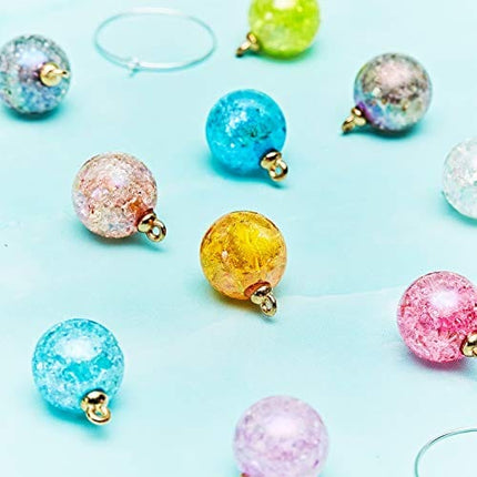 16 Pcs Wine Glass Charms for Stem Glasses Wine Charm Rings Identifier Plaid Beads Markers Tags Clip Reusable for Christmas New Year Holiday Tasting Party Favors Gift