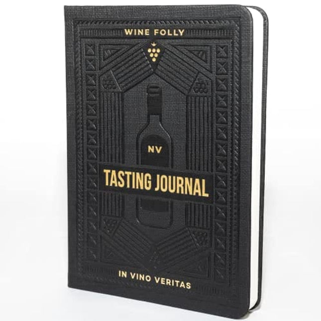 Wine Folly Wine Journal Guided Wine Tasting Notes (5" x 7" B6 Notebook) - Features 4 Step Tasting Method, Wine Color Reference Card, and Page Marker (Black)