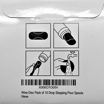 WineDisc The Original - Drop Stopping Flexible Pour Spout (10) Silver