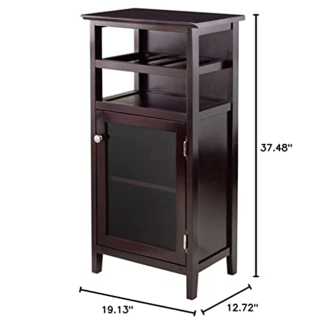 Winsome Alta Wine Storage, Espresso, 19.13"W x 37.48"H x 12.72"D