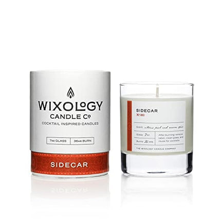 Wixology Cocktail Inspired Bourbon Candle - Sidecar Scent - Coconut and Soy Blended Wax - Hand Poured in Re-Usable Rocks Glass - Made in Kentucky - 7 oz