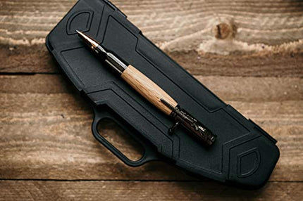 WUDWURK Whiskey Barrel Wood Bolt Action Ballpoint Pen (JD Whiskey Barrel Pen with Case and Extra Ink Refill)