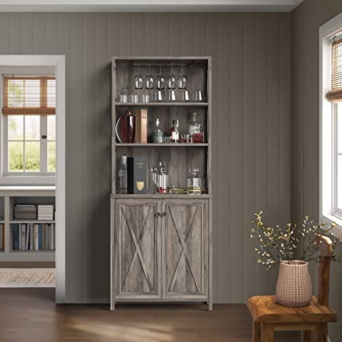 YITAHOME Bar Cabinet for Liquor and Glasses, Dining Room Kitchen Cabin ...