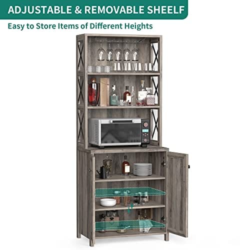 YITAHOME Bar Cabinet for Liquor and Glasses, Dining Room Kitchen Cabin ...