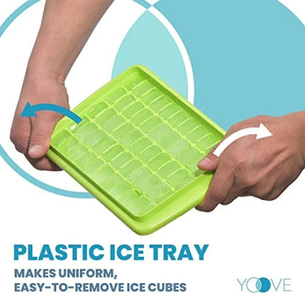 Ice Cube Tray With Lid & Bin | BPA Free Ice Tray For Freezer With Cover, Container & Tong | No Spill Stackable Ice Cube Trays With Easy Release | Large Ice Mold Maker | Perfect for Cocktails & Whisky