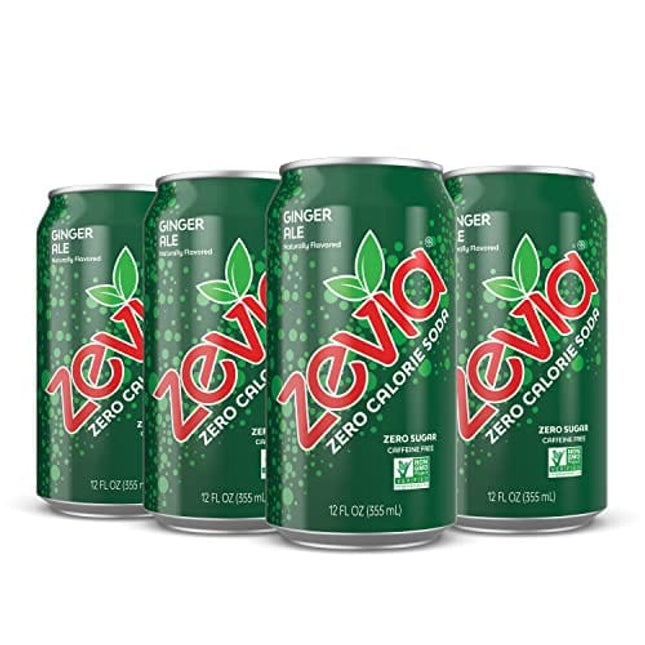 Zevia Ginger Ale, Zero Calorie Soda, 12 Fl Oz Cans,(Pack of 6)