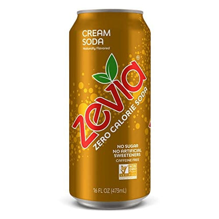 Zevia Zero Calorie Cream Soda, 16 Ounce Cans (Pack of 12)