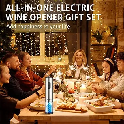 Zupora Electric Wine Opener Set, Portable Battery Operated Automatic Wine Bottle Corkscrew with Foil Cutter, Vacuum Seal Stopper and Wine Pourer, Perfect Holiday Gift for Wine Lovers Friends Family