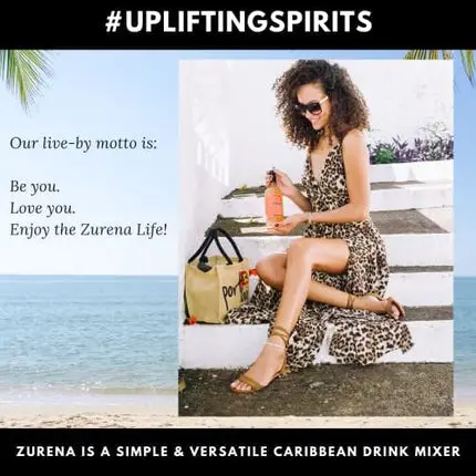 Zurena All-Natural Tropical Drink Mixer - Delicious Caribbean Cocktails in 30 Seconds with Spirits, Wine, Beer and Bubbly - Exotic Mockails With Club Soda, Juice or Tea - Contains No Alcohol