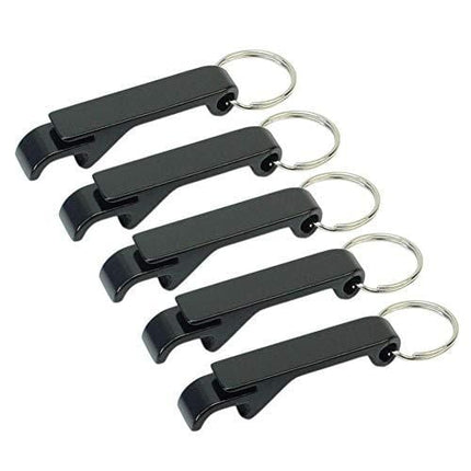 Set of 5 -Black Key Chain Beer Bottle Opener / Pocket Small Bar Claw Beverage Keychain Ring