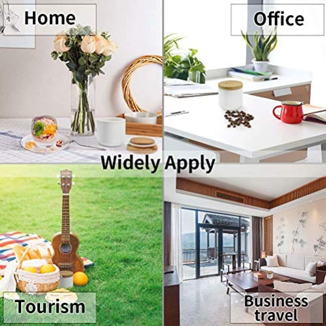 77L Food Storage Jar, (Set of 2) Ceramic Food Storage Jar with Storage Bag and Wooden Lid, 6.08 FL OZ (180ML) Portable Airtight Food Storage Canister for Coffee, Nuts, Tea and More (White and Black)