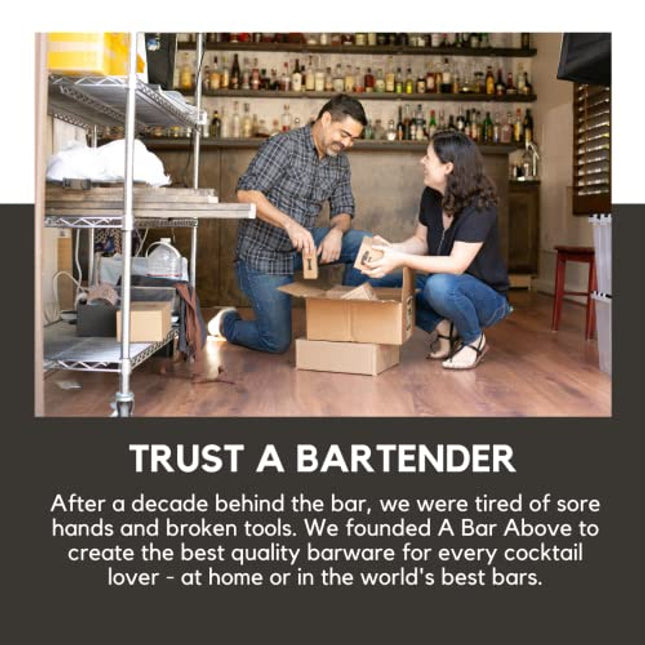 A Bar Above Fine Mesh Strainer – Stainless Steel Strainer for Cocktail Set – Ergonomic, Durable Cocktail Strainer with Handle for Cocktails, Tea & More – Bar & Home Strainers for Kitchen