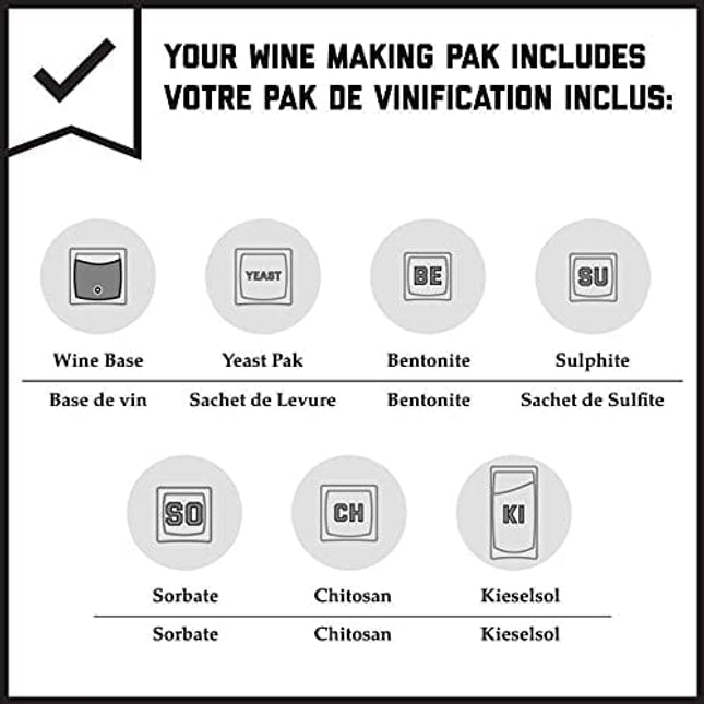 ABC Cork Co Wine Making Kit | 6 Gallon Wine Kit | Premium Ingredients for DIY Wine Making, Makes 30 Bottles of Wine (Chardonnay, Medium-Bodied)