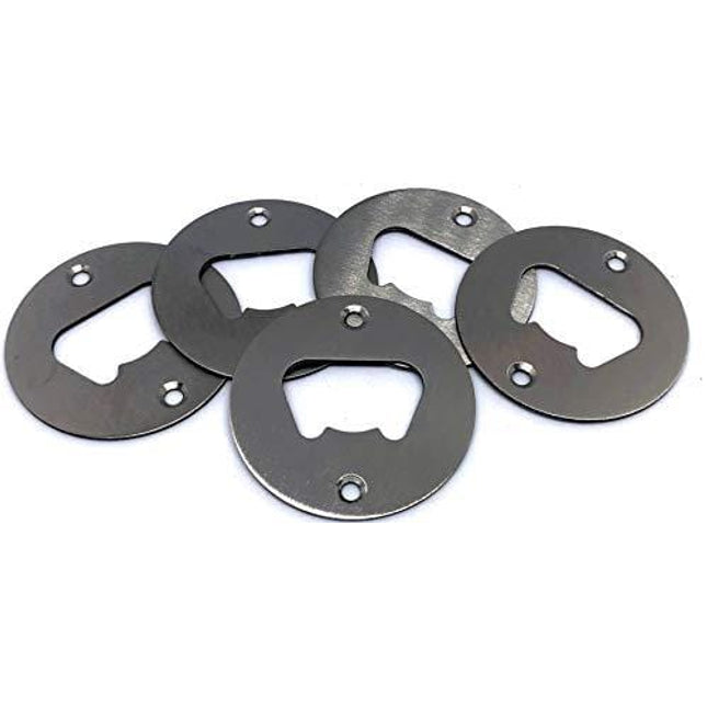 10 Pack Stainless Steel Round Bottle Opener Inset Kit Hardware Parts