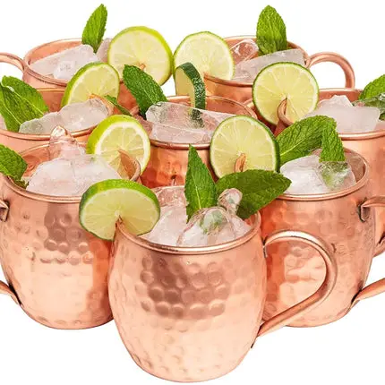 Barrel Style Moscow Mule Copper Mug with Copper Handle - Bulk Purchase - as low as USD $5.75 per mug