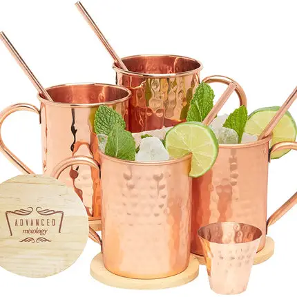 Classic Moscow Mule Mugs - Gift Set of 4 (16oz)