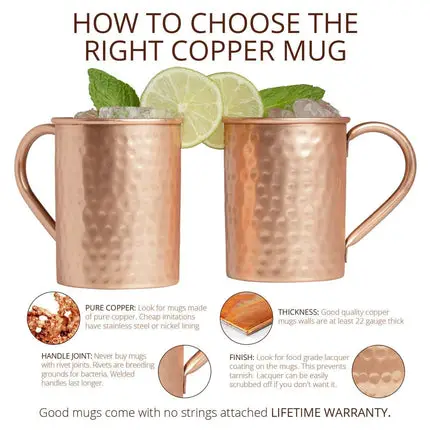 Premium mugs made from copper
