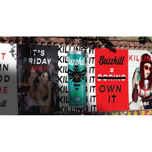 Buzzkill Wines Non Alcoholic Sauvignon Blanc, Dealcoholized California Dry Sauvignon Blanc, Gluten Free, 4g Sugar, 70 Calories, Pack of 4 (8.4 fl. oz per can)