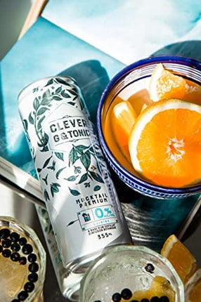 Clever Gin and Tonic Craft - Cocktail NA Mocktail Non Alcoholic Drink - 12 pack /12oz Cans of Low-Calorie, Award Winning, All Natural Ingredients for a Great Tasting Drink (Gin & Tonic, 12 cans / 12 OZ)