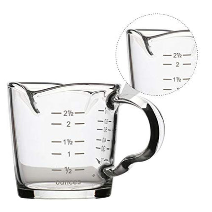70ml Mini Glass Measuring Cup with handle 2 oz Shot Glass Espresso Jugs Measure Cup Glass Jigger Spirit Round Graduated Beaker Measuring Cup for Bar Party Wine Cocktail Drink Shaker Milk Coffee