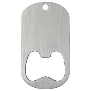 Middle Slot Dog Tag Bottle Opener Stainless Steel