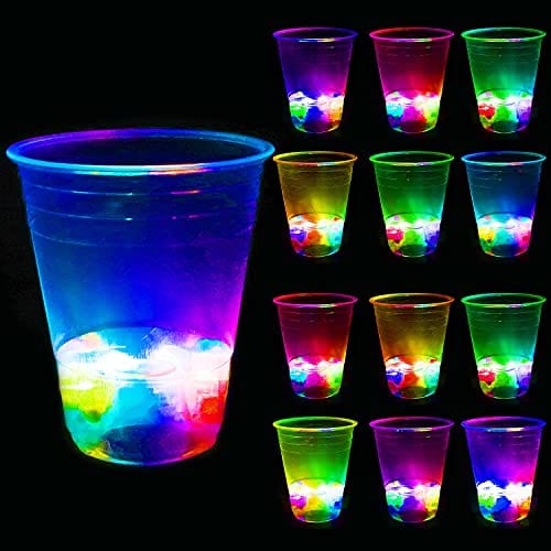 Unbrands (Pink)Glow-in-The-Dark Cup Set for Party Event Fun, 24 Glowing  Cups, Wedding House Parties Birthdays Concerts Weddings BBQ Beach Holidays