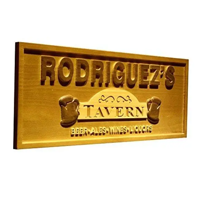 ADVPRO wpa0070 Name Personalized Tavern Beer Ales Wines Liquors Home Bar Decoration Man Cave 3D Engraved Wooden Sign - Standard 23" x 9.25"