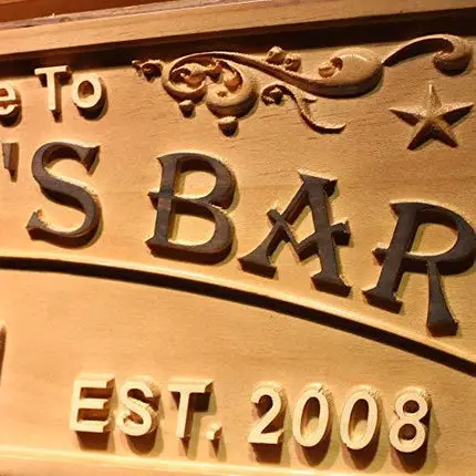 ADVPRO wpa0389 Name Personalized Home Bar Wood Engraved Wooden Sign - Standard 23 x 9.25