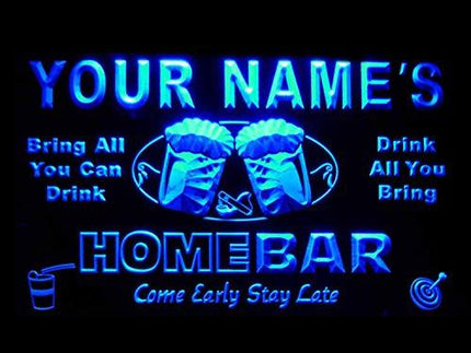 p-tm-b Name Personalized Custom Home Bar Beer Neon Light Sign Blue