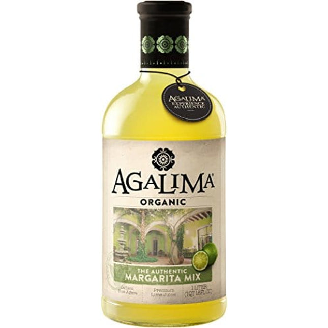 Agalima Organic Authenic Margarita Drink Mix, All Natural, 1 Liter (18 Fl Oz) Glass Bottle, Individually Boxed